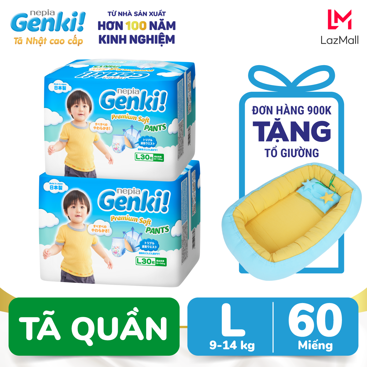 Tã-bỉm quần Genki L30 miếng