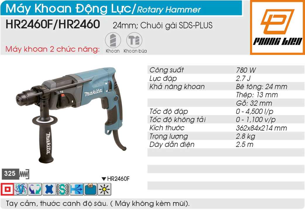 Máy khoan động lực Makita HR2460