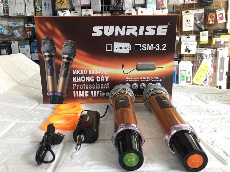 Micro không dây sunrise SM-3 loại 2 mic