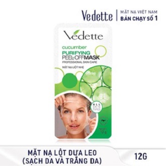 Mặt Nạ Lột Nhẹ Dưỡng Da Vedette Dưa Leo 12ml