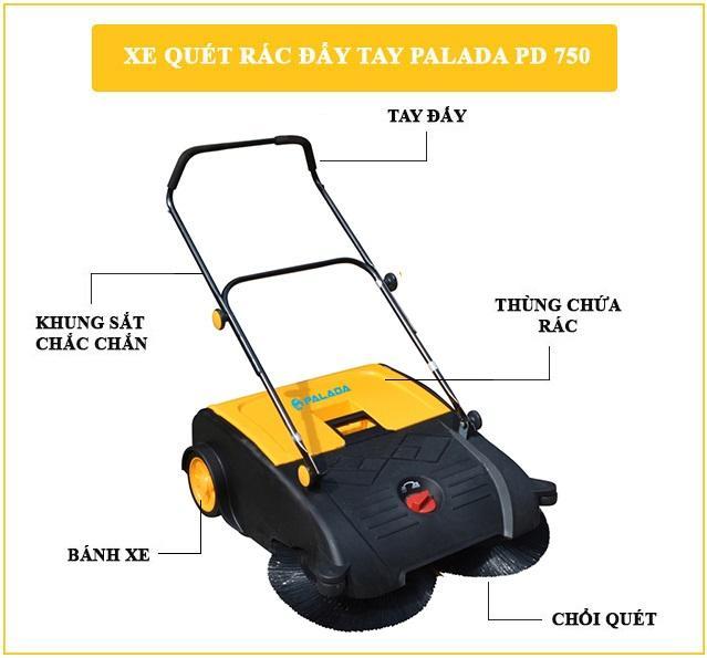 MÁY QUÉT RÁC ĐẨY TAY PALADA PD-750