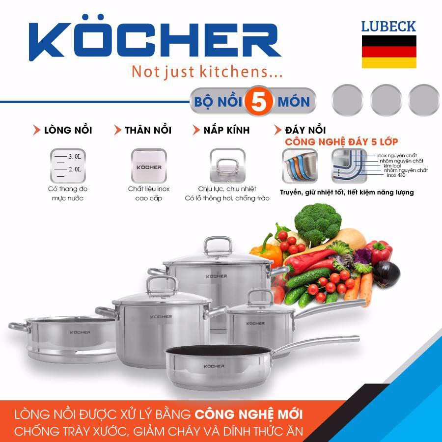 BỘ NỒI 5 MÓN KOCHER LUBECK