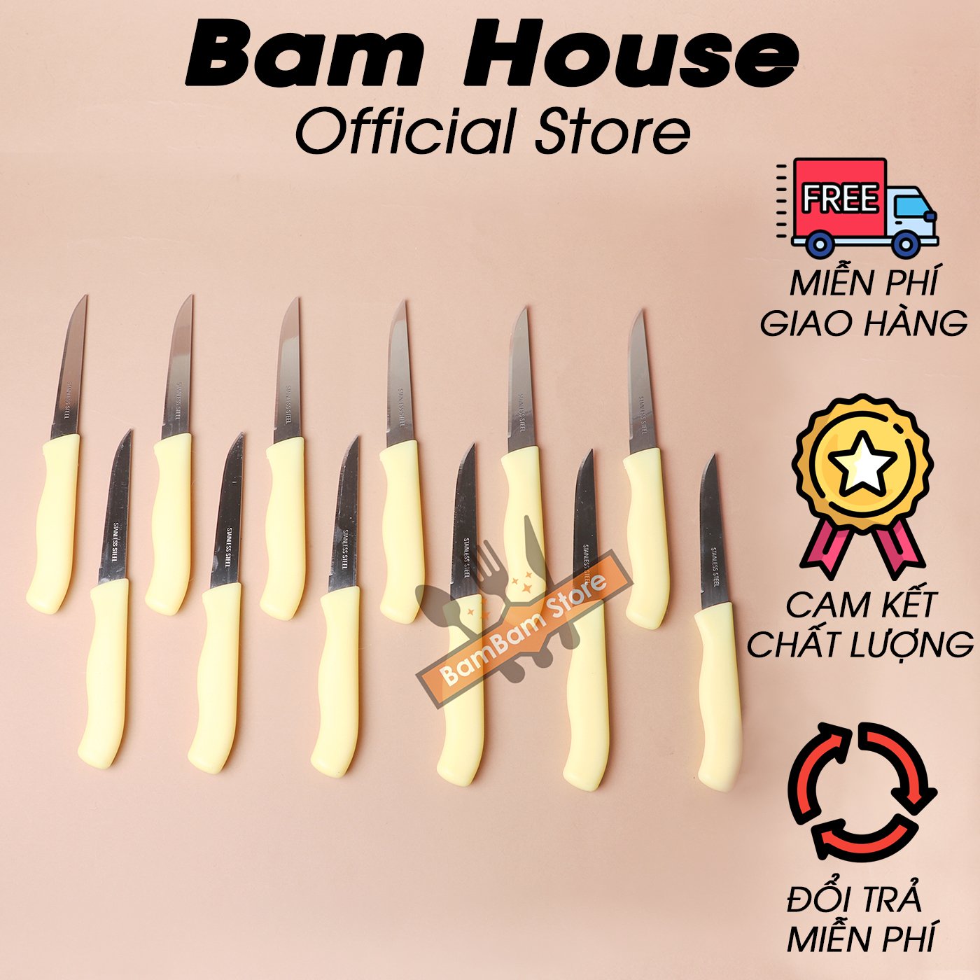 BỘ 12 DAO CẮT GỌT VỎ TRÁI CÂY INOX DA01