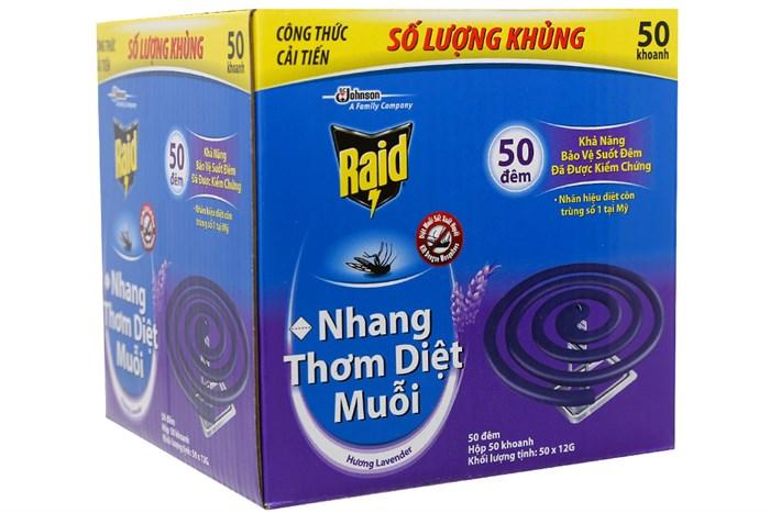 Nhang muỗi Raid hương Lavender combo 10 hộp
