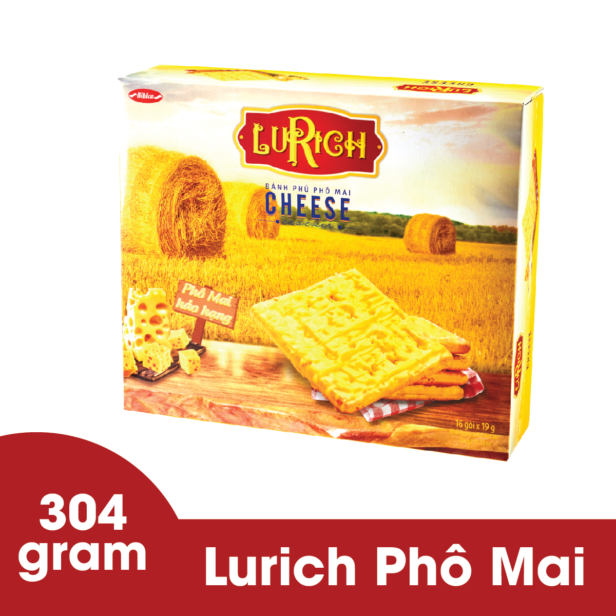 Bánh cracker phủ phô mai Lurich hộp 304g