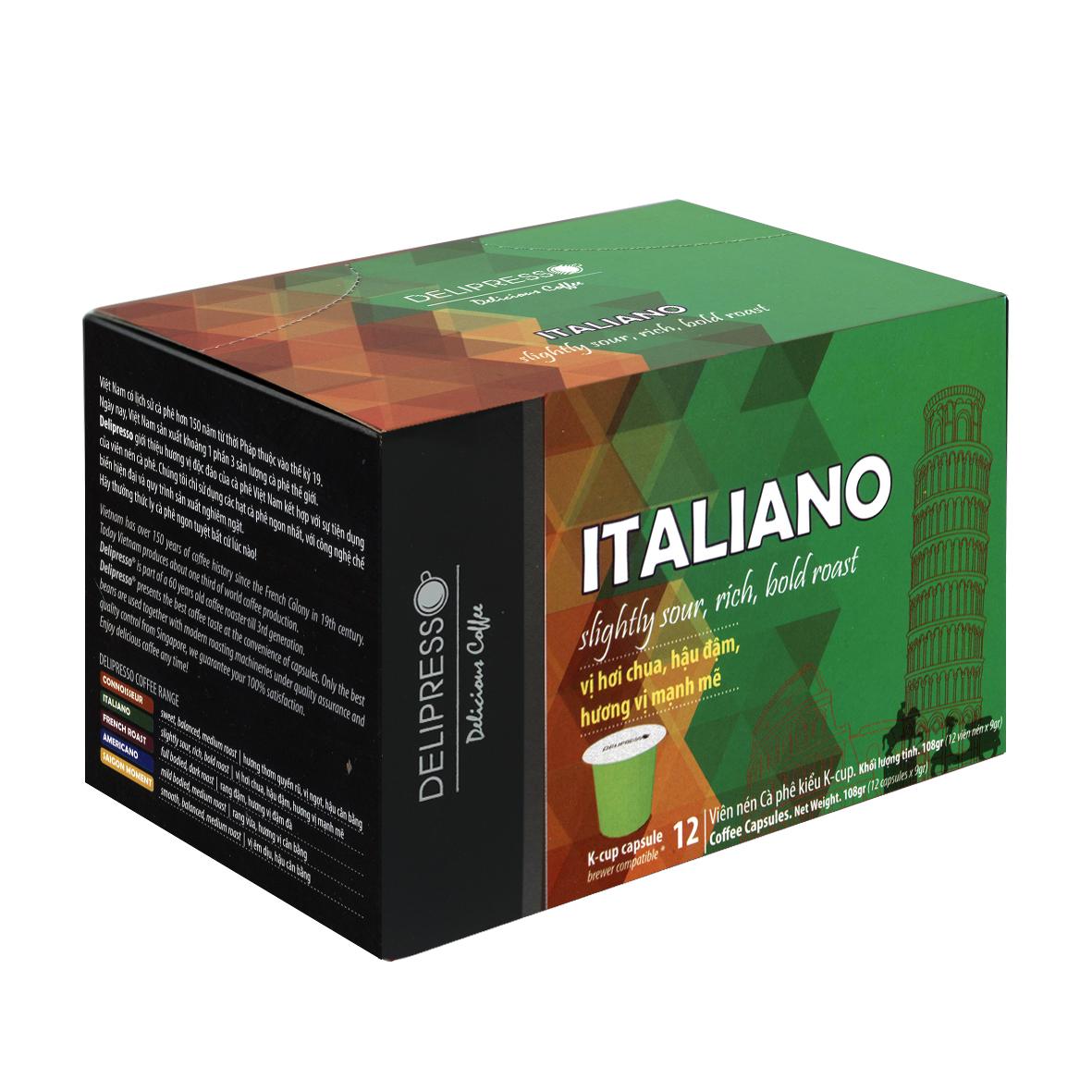 Cà phê Delipresso Italiano 80 viên 9g