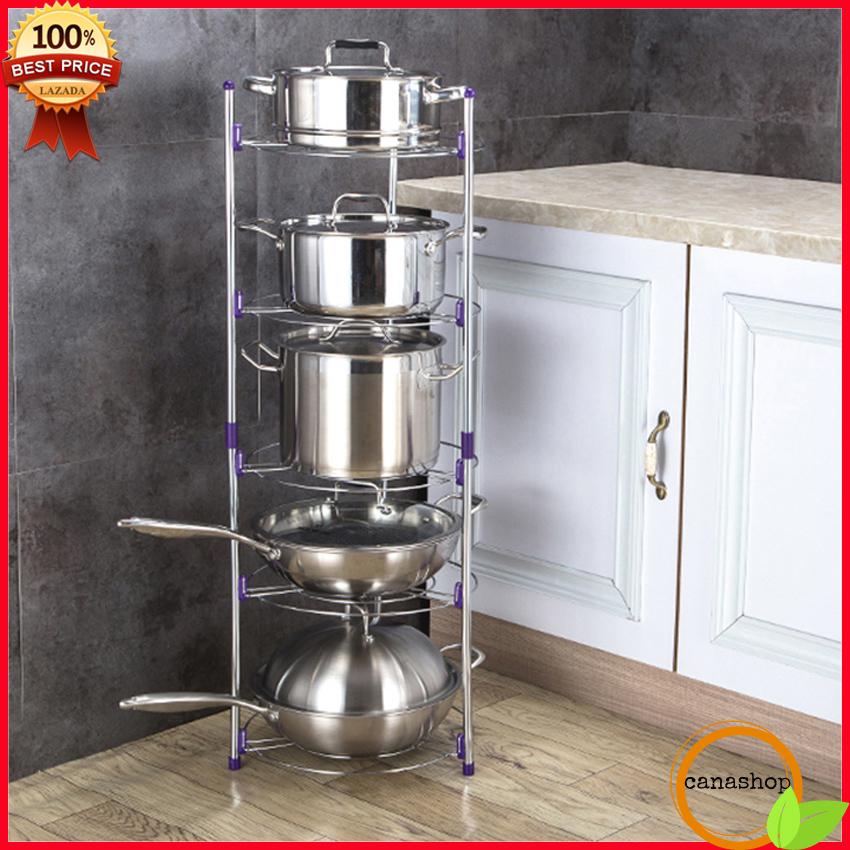 Kệ để xoong nồi chất liệu inox 304 - thiết kế 5 tầng tiện dụng, Kệ để xoong nồi, Kệ để xoong nồi thông minh, Kệ để xoong nồi inox - Canashop