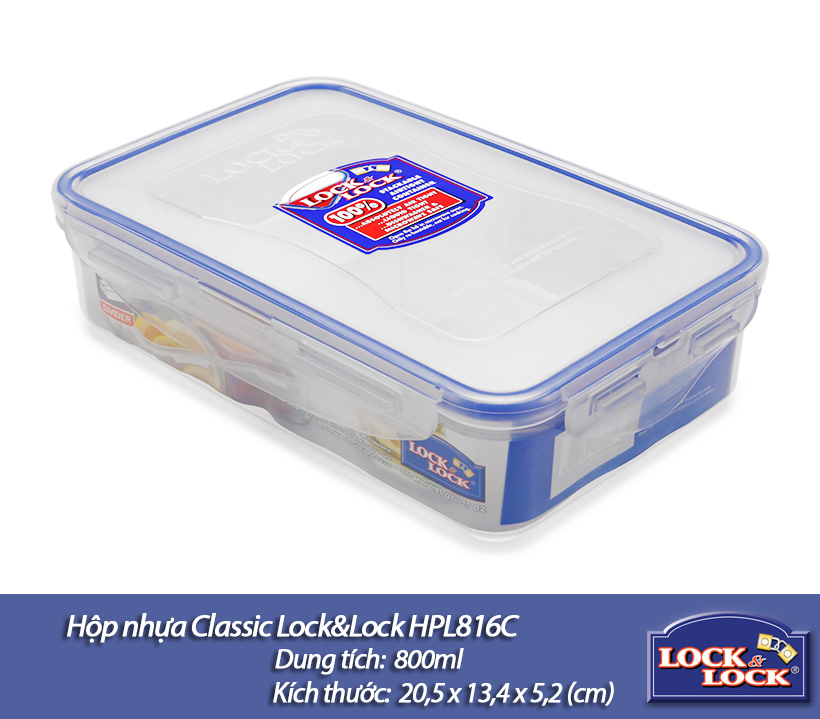 Hộp đựng thực phẩm Lock&Lock Classic có ngăn 800ml HPL816C