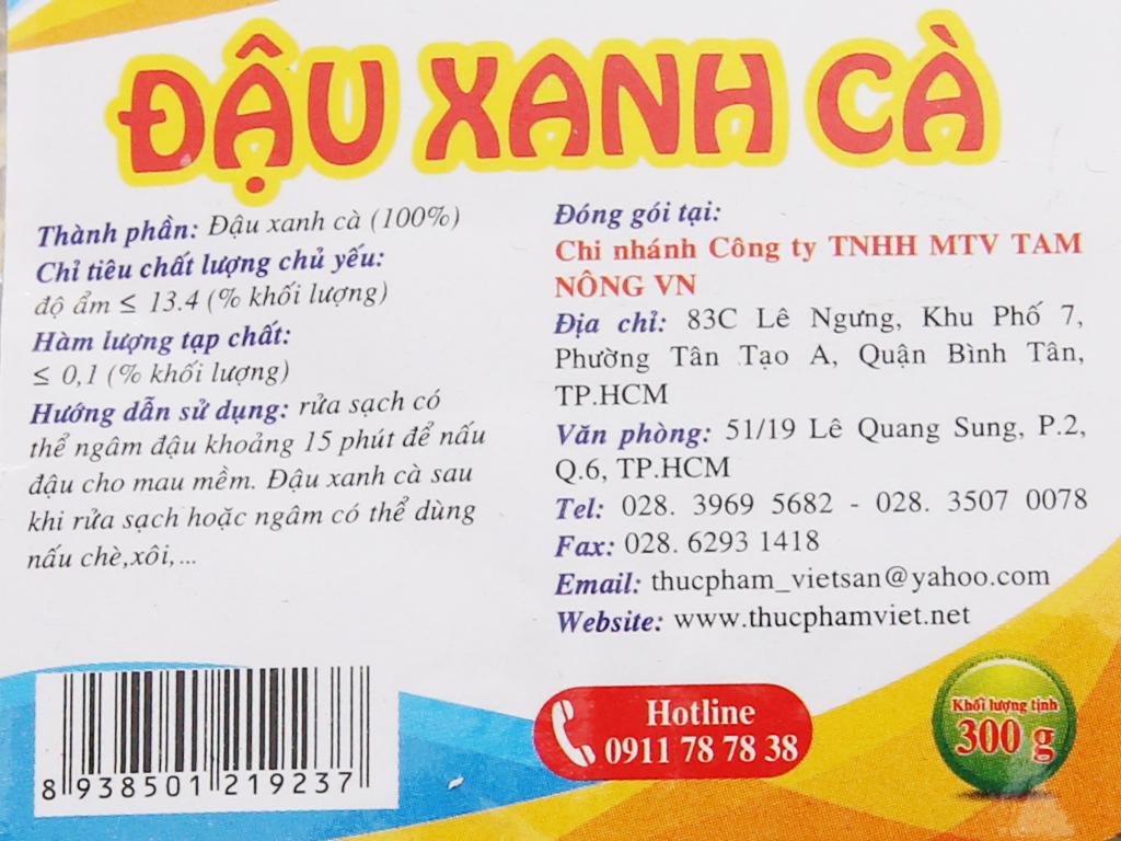 Đậu xanh cà Việt San