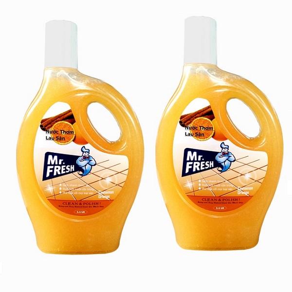 Nước lau sàn Mr.Fresh Hương Cam Quế 1.1L combo 2 chai