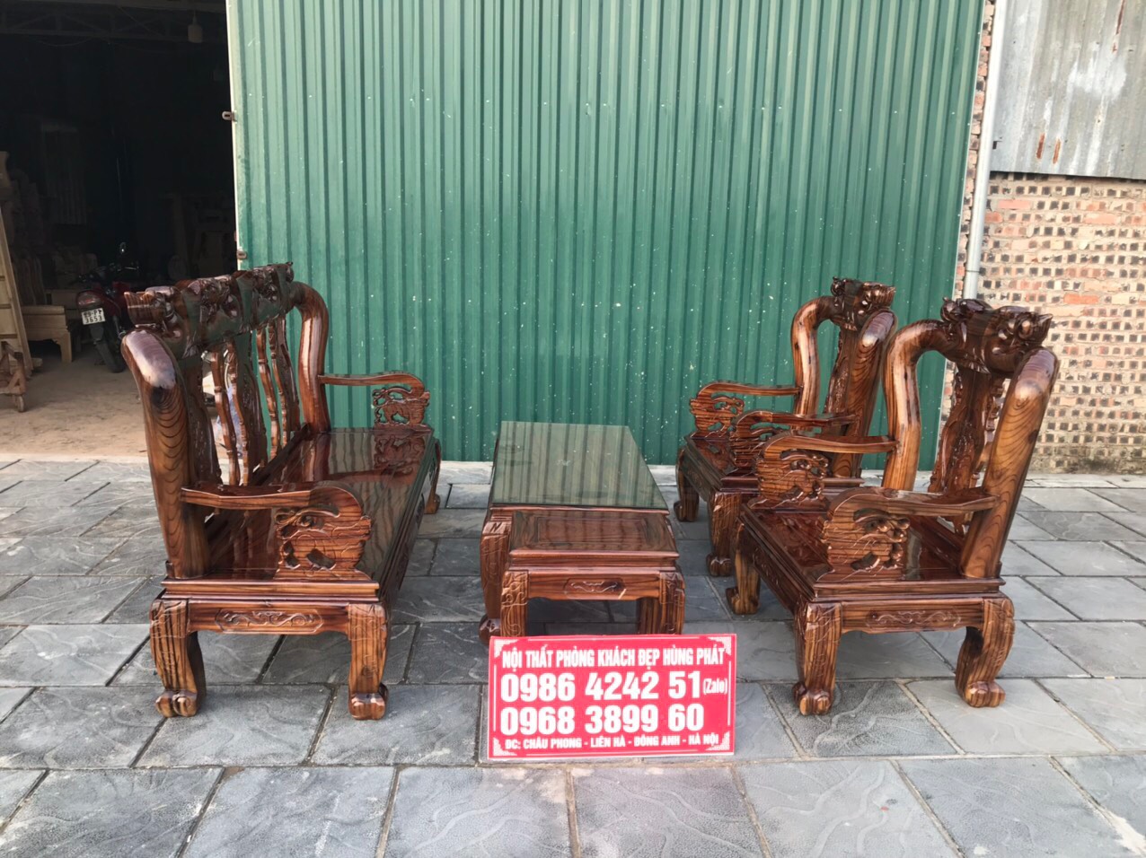 Bộ bàn ghế chạm khắc minh quốc đào