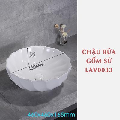 Chậu rửa lavabo gốm sứ nghệ thuật LAV0033 – Sắc trắng tinh khôi