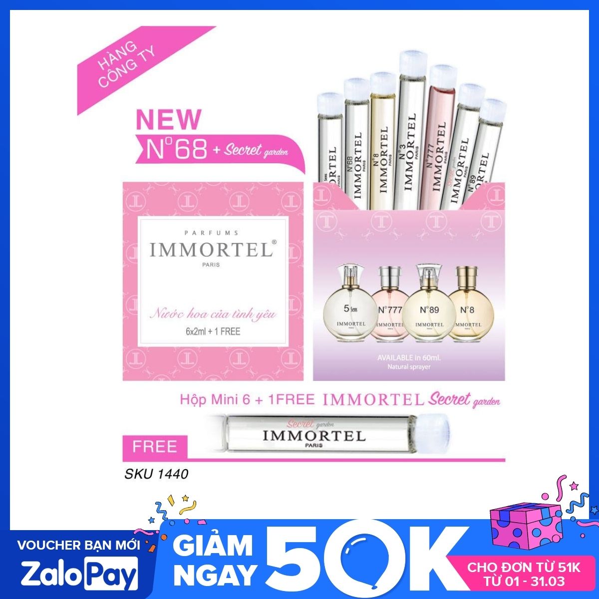 Bộ Nước Hoa Immortel Hộp Mini 6 Chai 2Ml + 1 Free