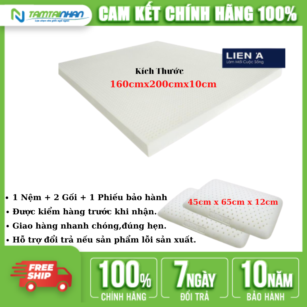Nệm cao su Liên Á Classic 160x200x10cm