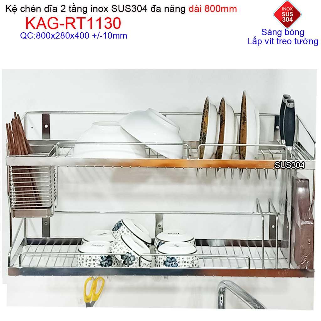 KỆ CHÉN DĨA 8T INOX ROCA KAG-RT1130