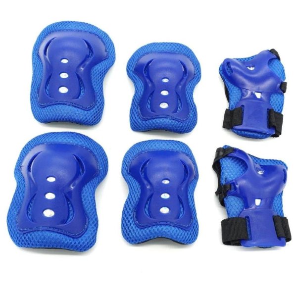 6 cái Bé Đạp Xe Trượt Patin Đi Xe Đạp Bộ Đầu Gối Khuỷu Tay Cổ Tay Bảo vệ Đệm Hỗ Trợ 1051 (Xanh Dương) -quốc tế