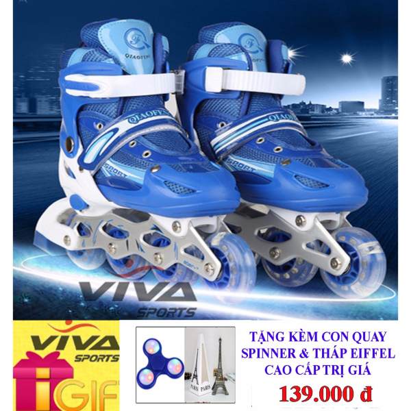 Giày Trượt Patin Gắn Đinh Phát Sáng Bánh - VIVA SPORT ( SIZE L ) ( TẶNG CON QUAY SPINNER & THÁP EIFFEL CAO CẤP )