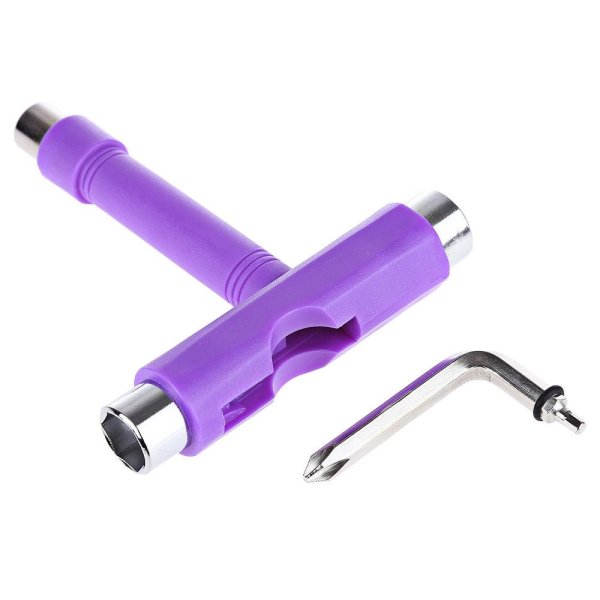 Skateboard Truck T-Tool All In One Wrench Multi-Functional Skate Tool (Purple) - intl