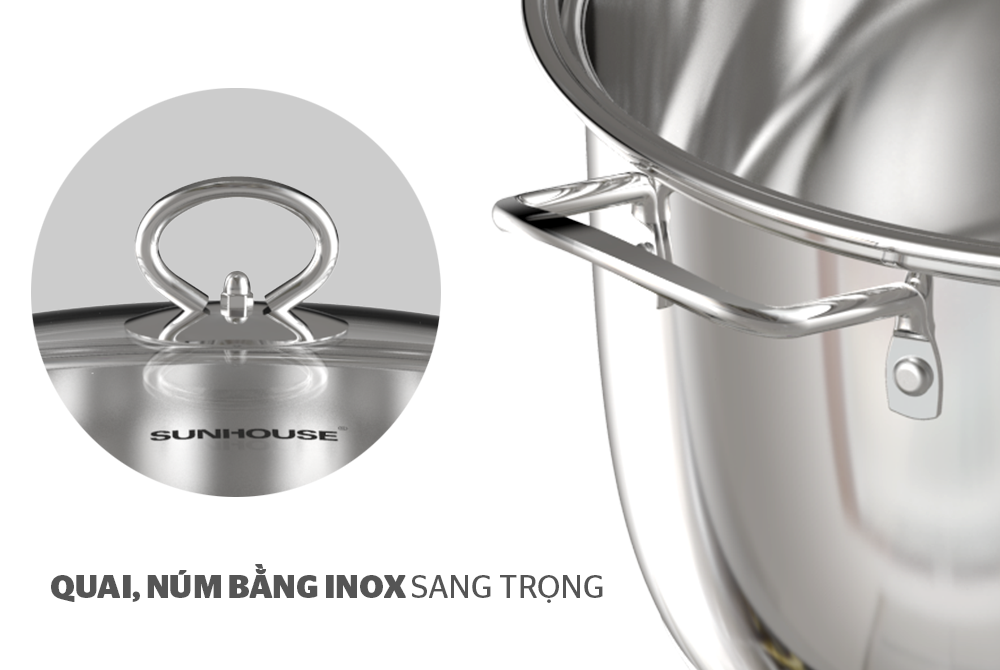 BỘ 3 NỒI INOX SUNHOUSE SHG788