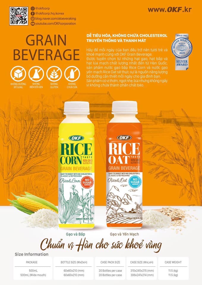 Nước gạo bắp OKF 500ml