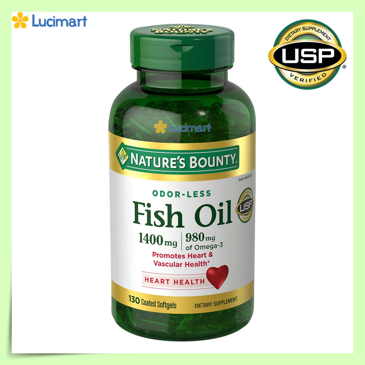 Dầu cá Nature's Bounty Fish Oil 1400mg