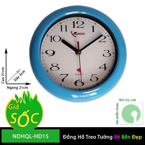 Nơi bán Đồng hồ treo tường - mặt tròn nền trắng - NDHQL-HD15 (Khung nền trắng)