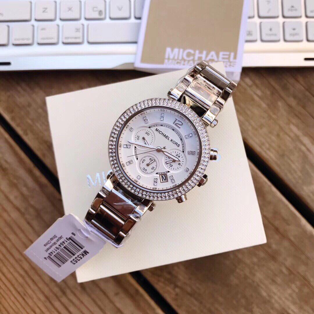 Đồng Hồ Mạ Vàng Viền Đá Michael Kors MK5491