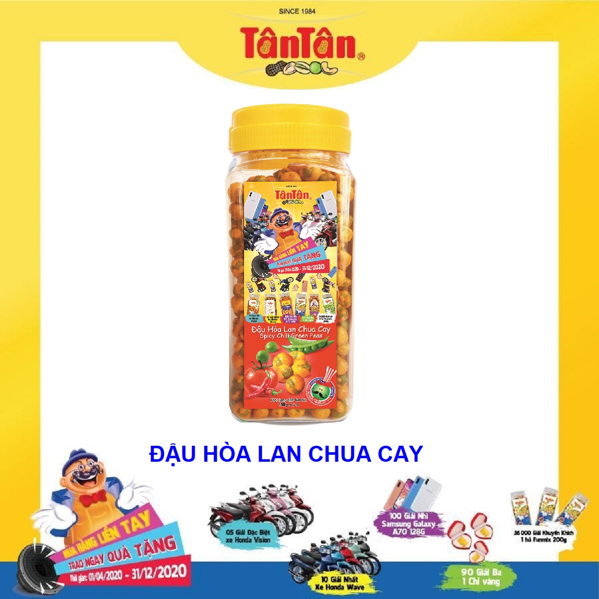 Đậu Hoà Lan chua cay Tân Tân hũ 190g