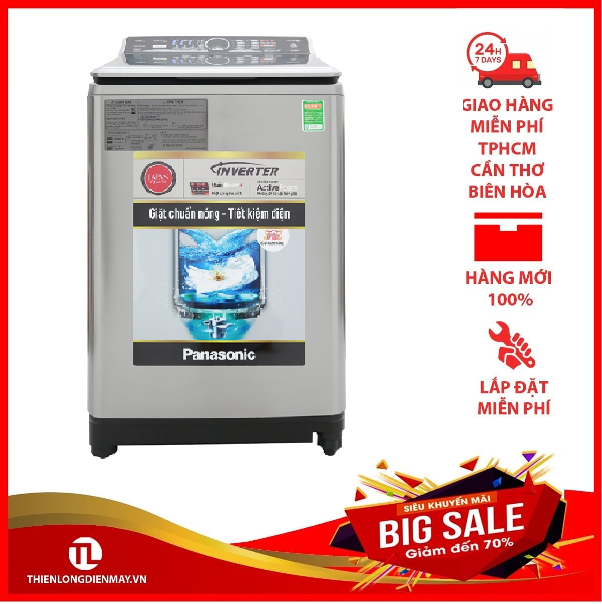 Máy giặt Panasonic NA-FS13V7SRV 13.5kg