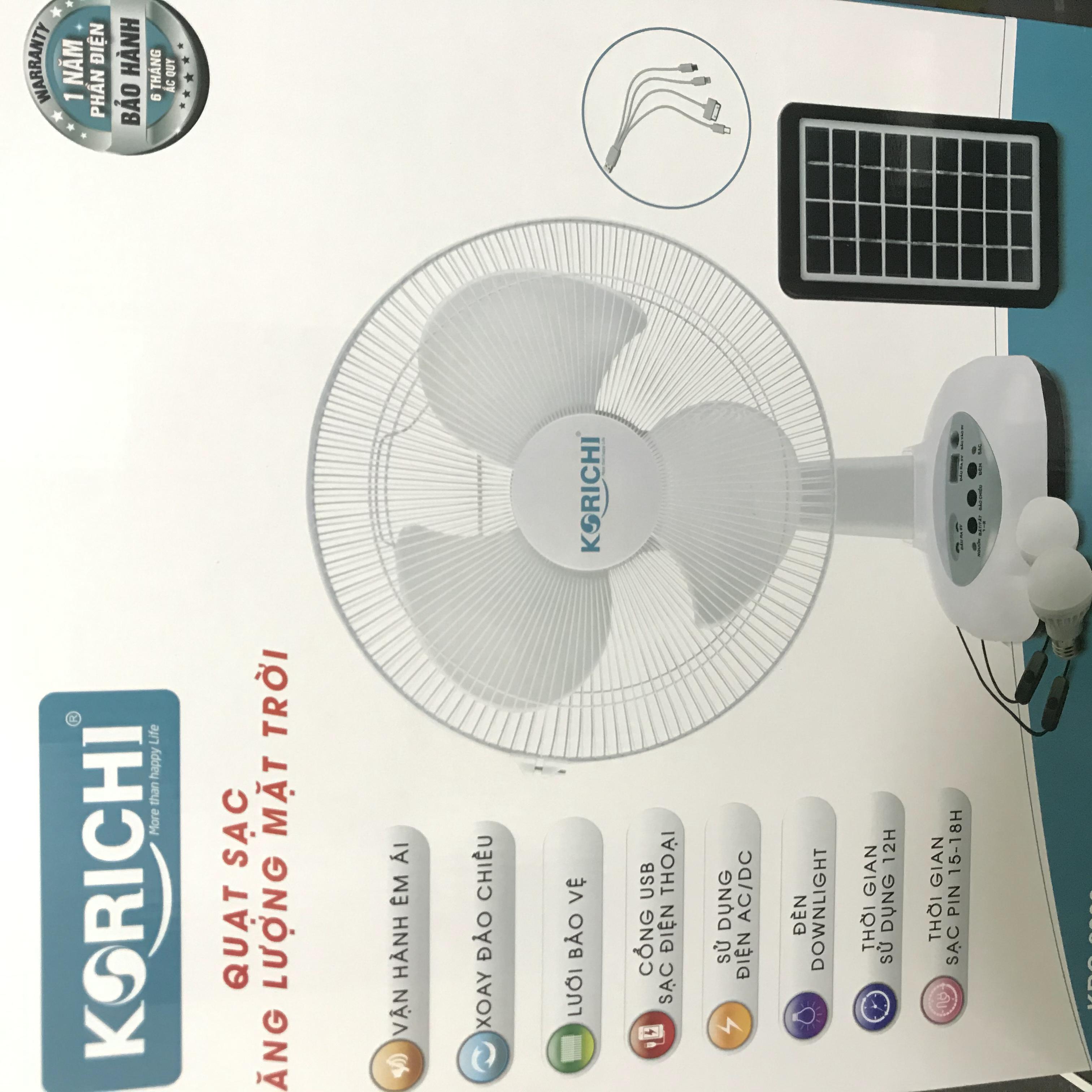 QUẠT SẠC TÍCH ĐIỆN KORICHI KRC-6300