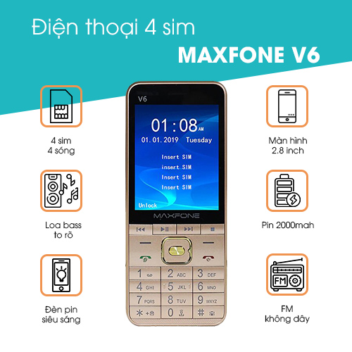 Điện thoại MaxFone V6