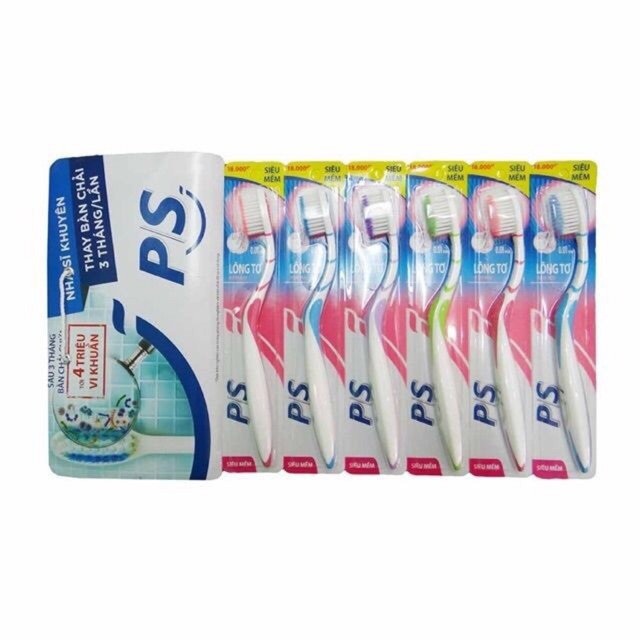 Bàn chải P/S lông tơ mềm mại vỉ 6 cái