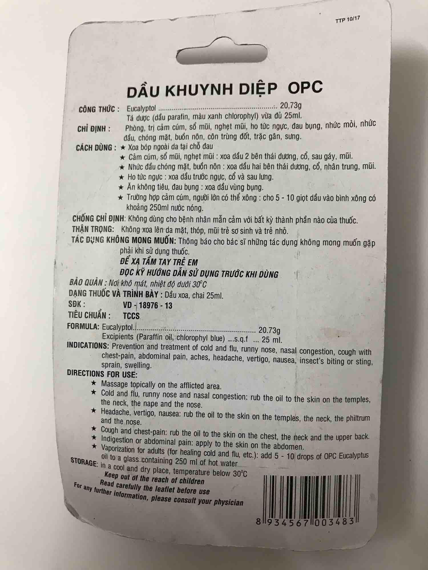 Dầu Khuynh Diệp OPC 25ml