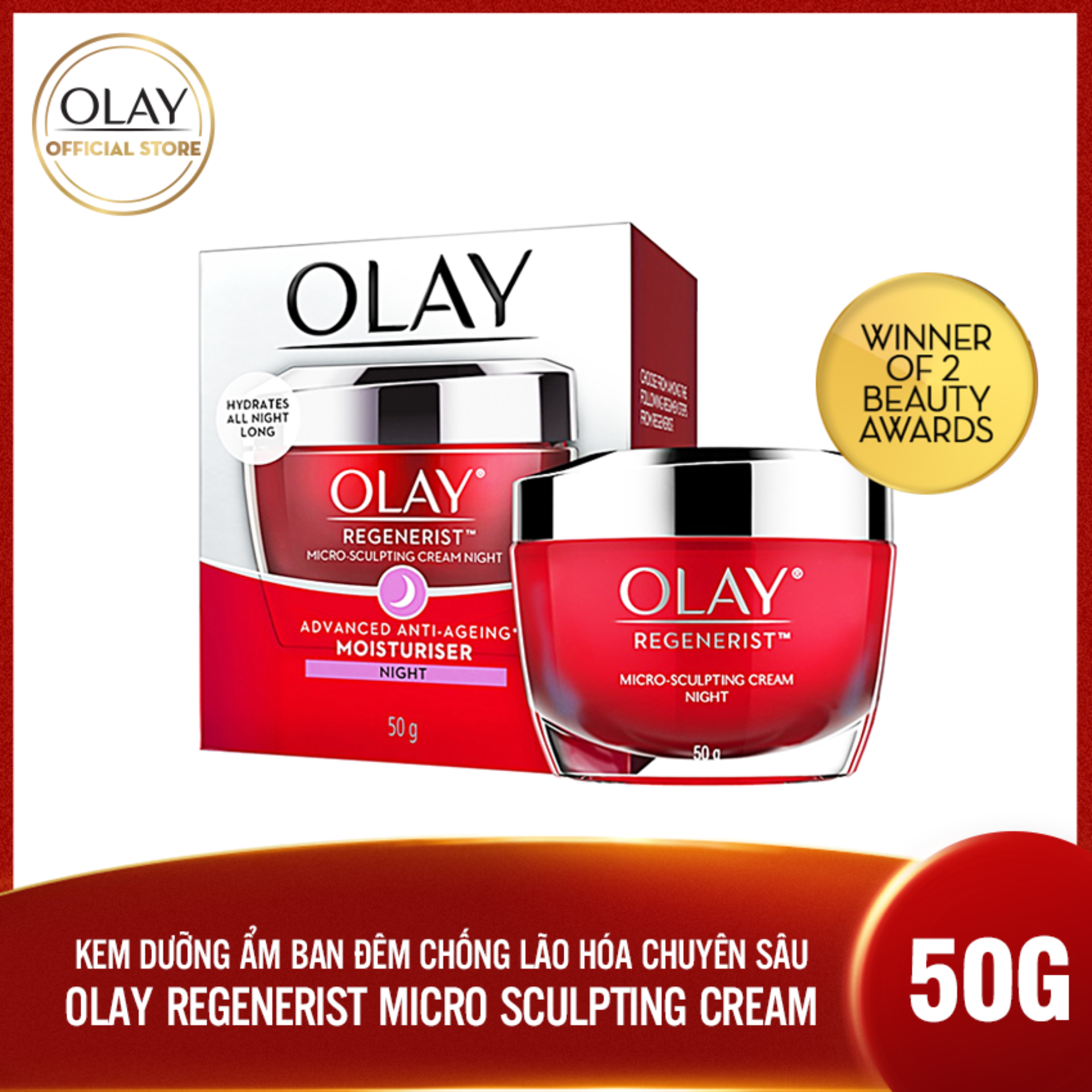 Kem Dưỡng Ban Đêm Phục Hồi Da Olay Regenerist Night Recovery Advanced Anti-Aging Cream 48g