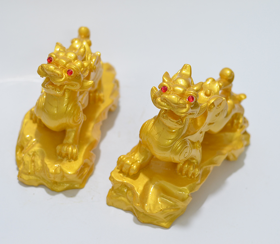 Tượng tỳ hưu đá có đế nguyên cặp