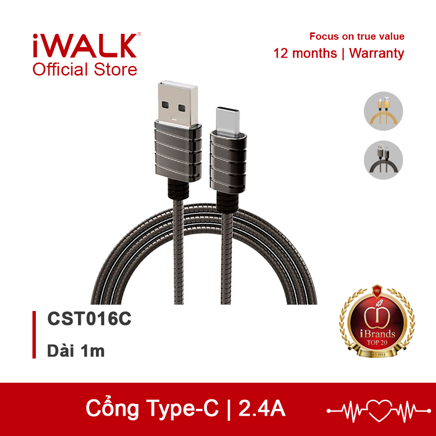 Cáp USB Type-C iWalk CST016C