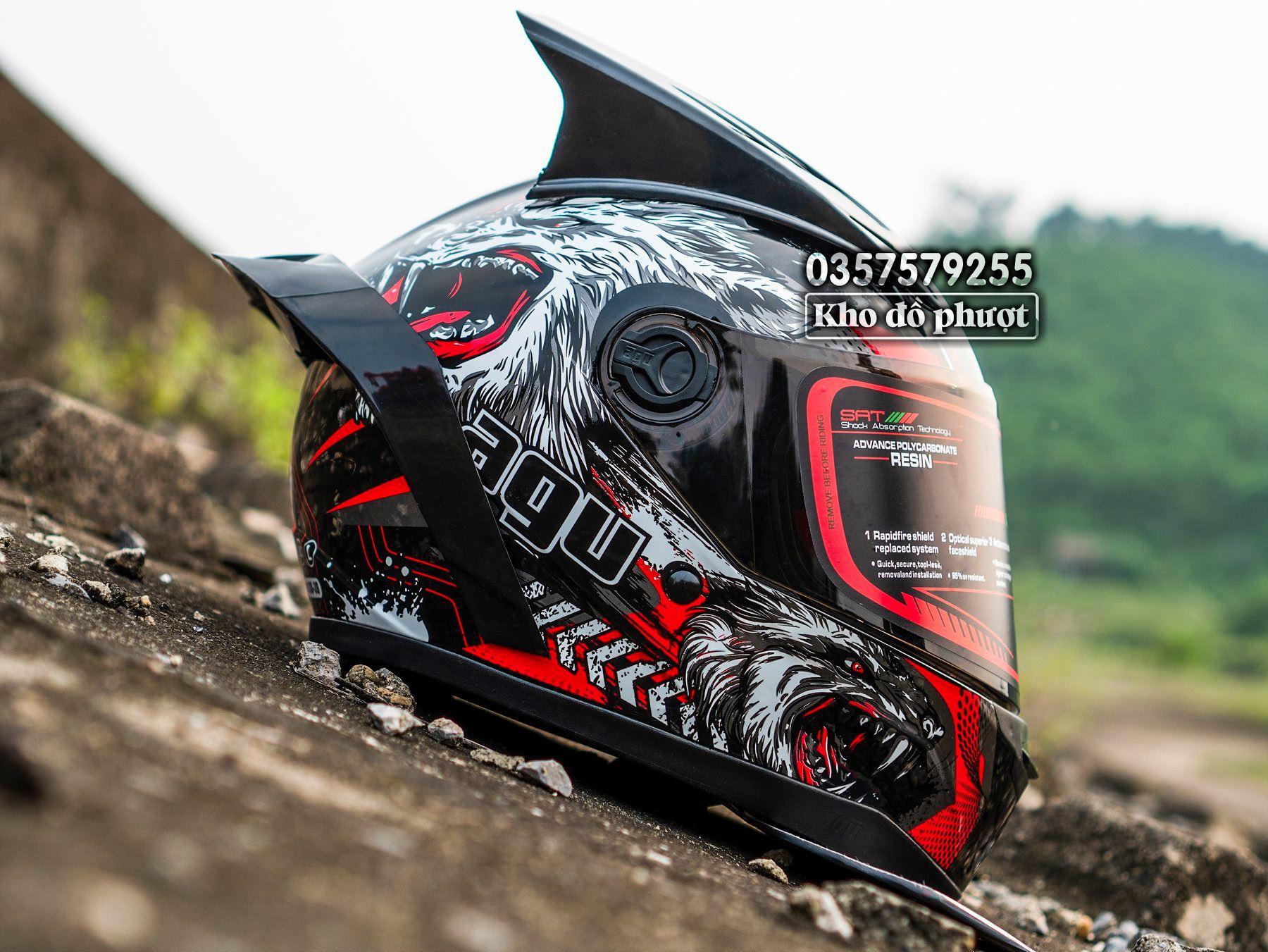 Mũ Bảo Hiểm AGU Tem SÓI 39