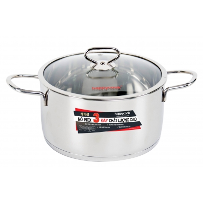 NỒI INOX 3 ĐÁY HAPPYCOOK DELUX N16-DLG/DLGP