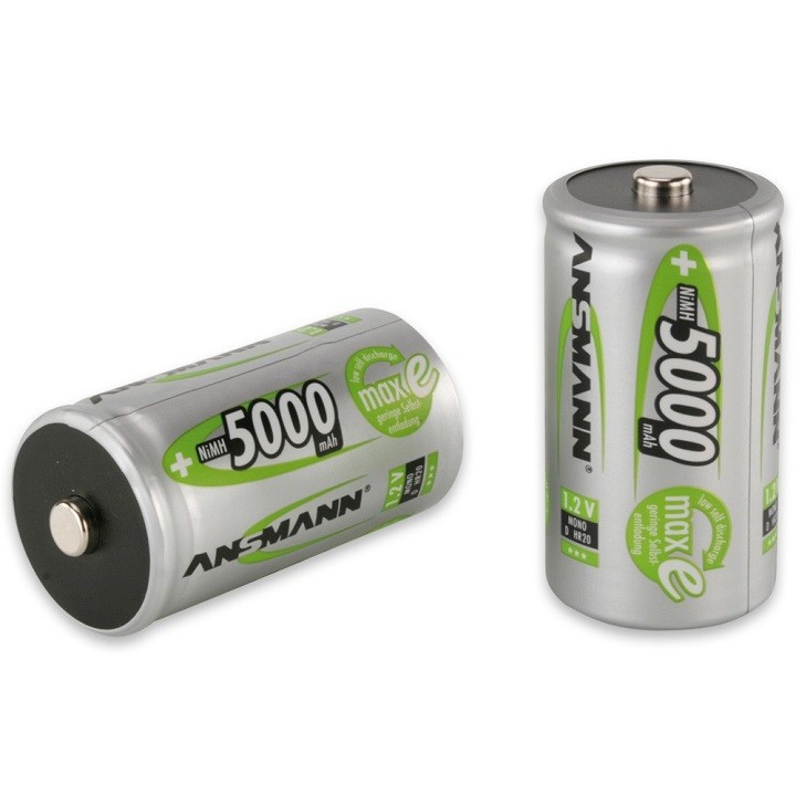 Pin đại sạc D ANSMANN 5000mAh NiMH HR20 BL2