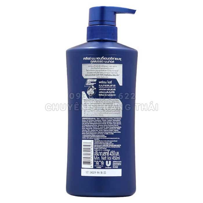 Dầu Gội Clear Men Cool Sport Bạc Hà 450ml