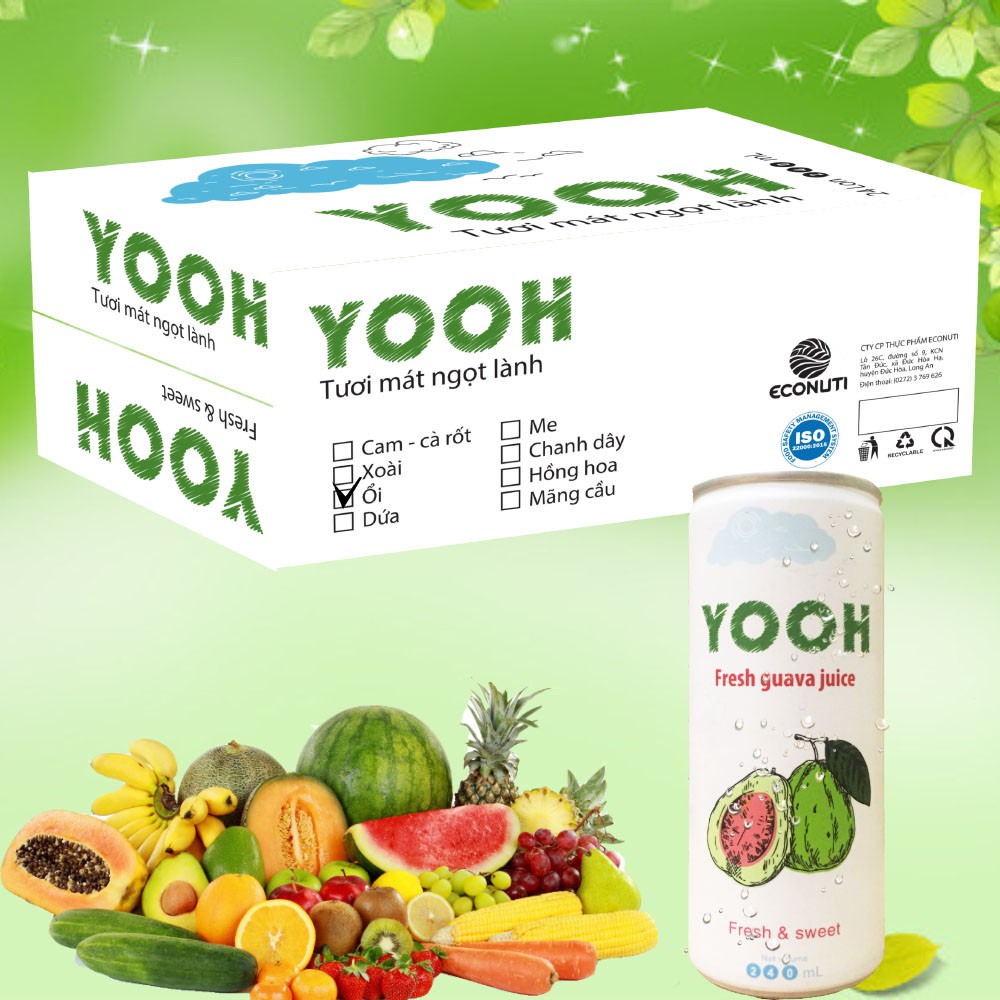 Nước ép Yooh ổi 240ml thùng 24 lon