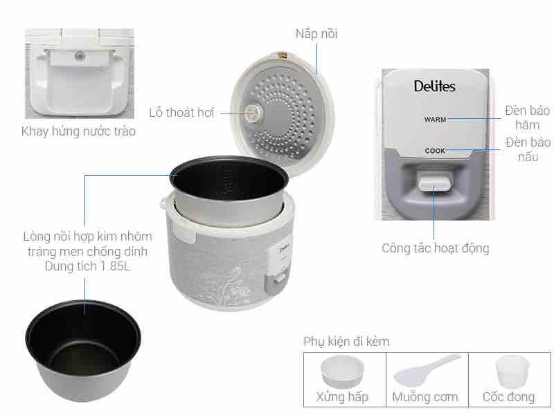 Nồi cơm điện Delites NCG1805 1.8L
