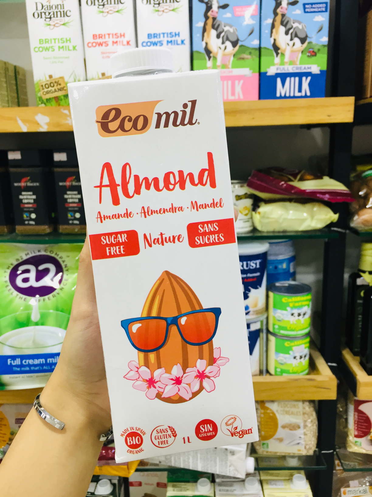 Sữa hạnh nhân Ecomil không đường 1L