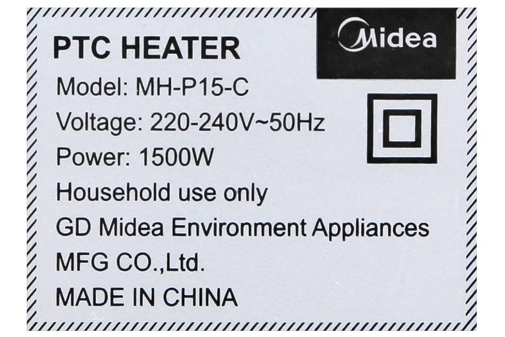 Quạt sưởi nhiệt Midea MH-P15-C