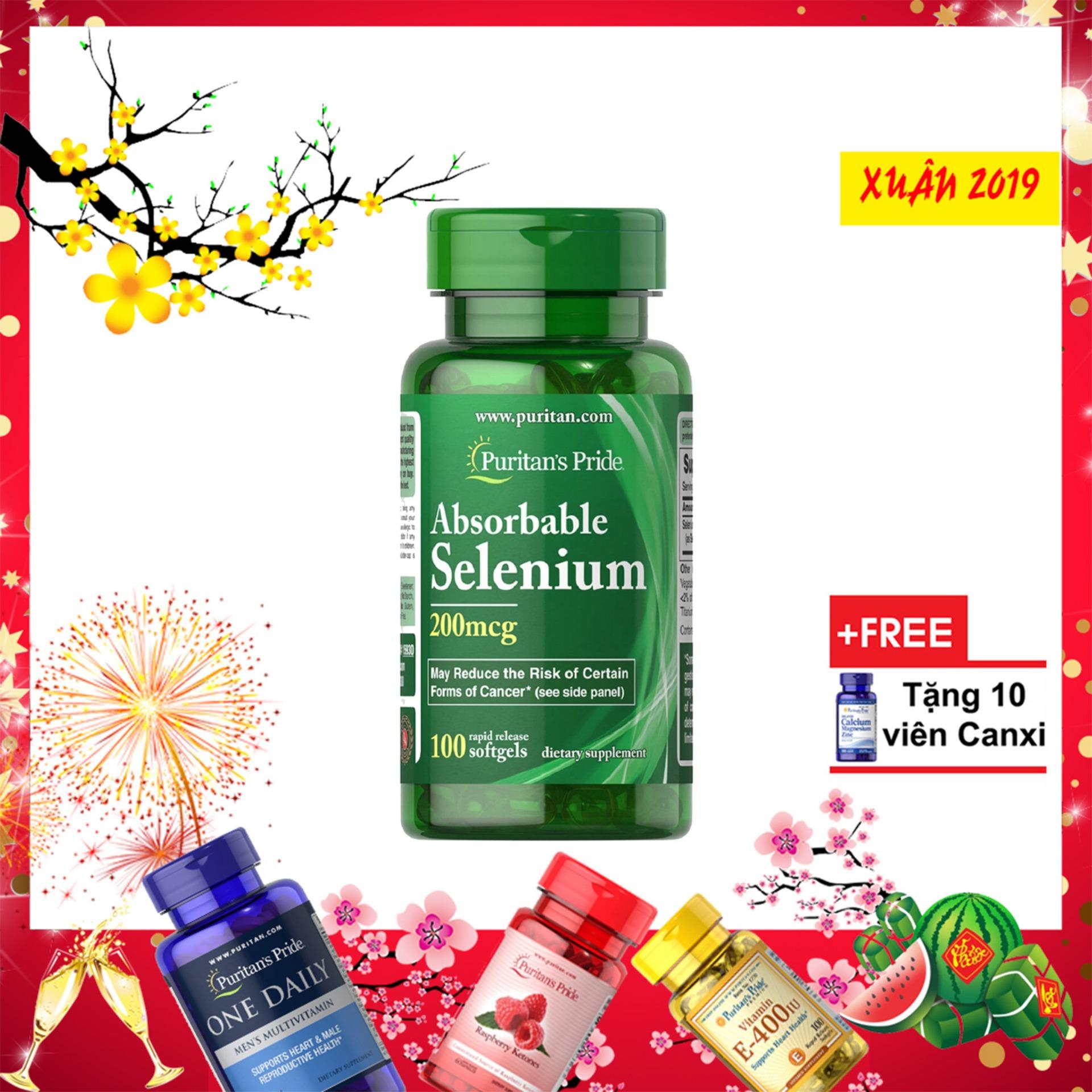 Thực Phẩm Chức Năng Tăng Sức Đề Kháng Puritan's Pride Absorbable Selenium 200mcg