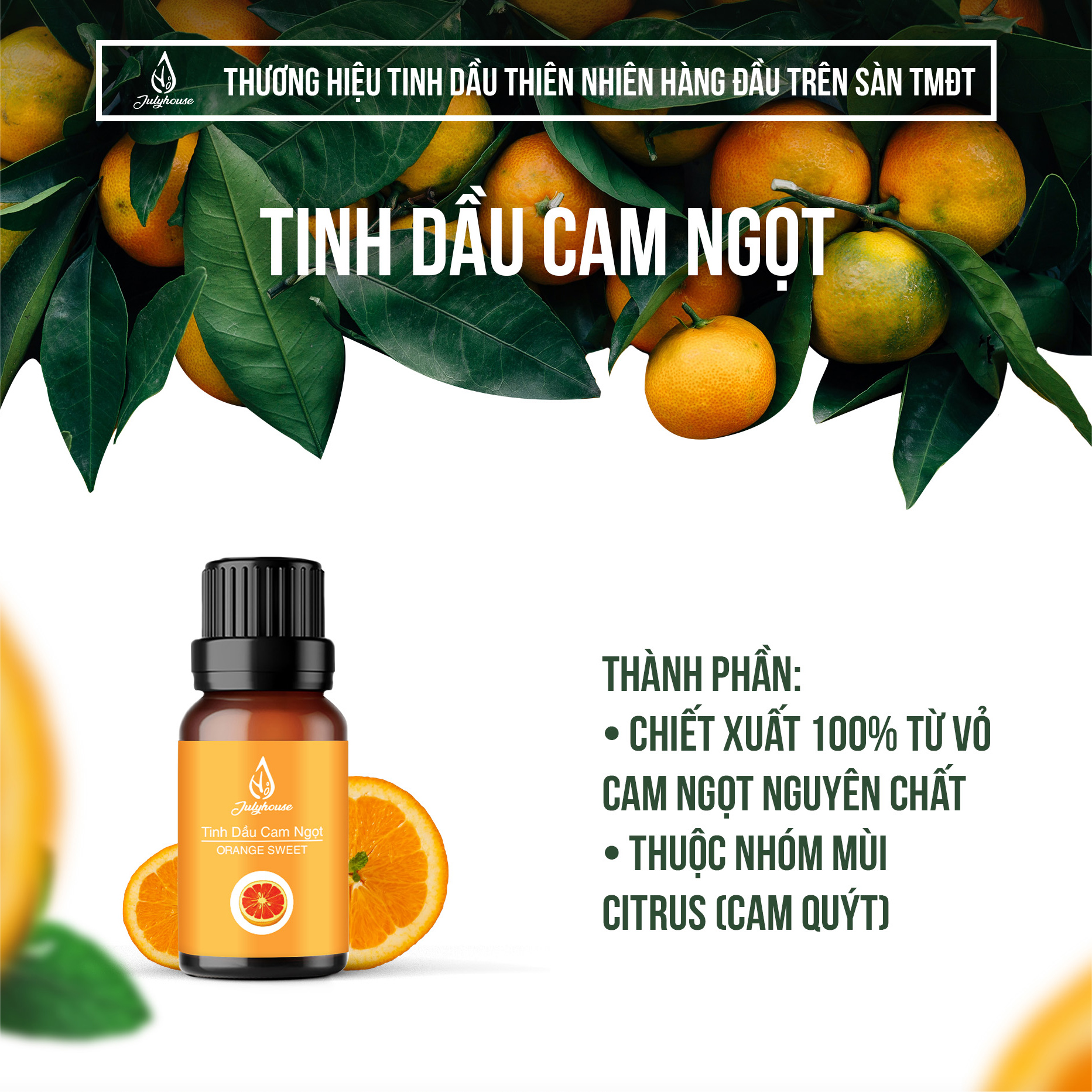 Tinh Dầu Cam Ngọt Brazil 30 Ml