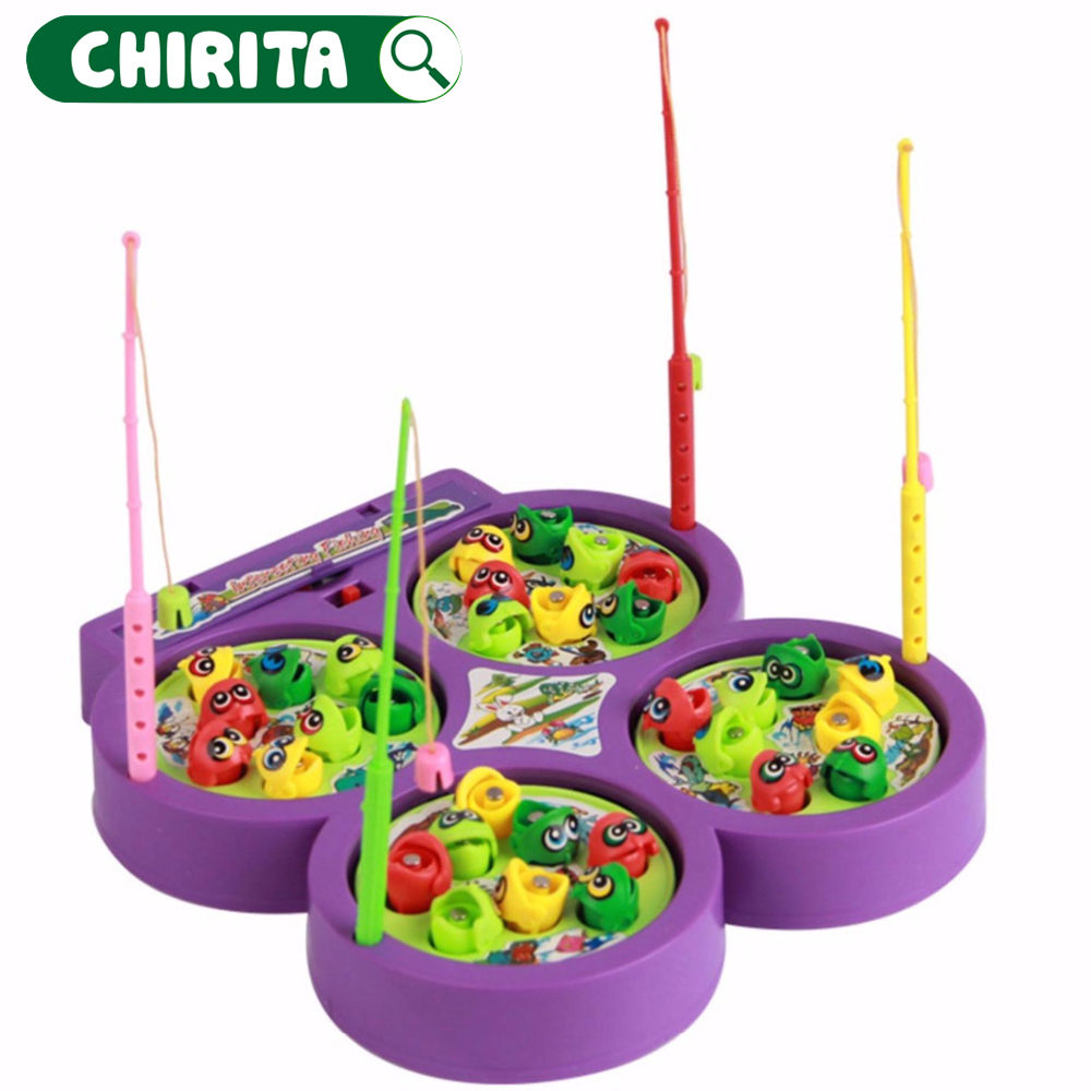 Bộ câu cá 4 hồ nam châm phát nhạc