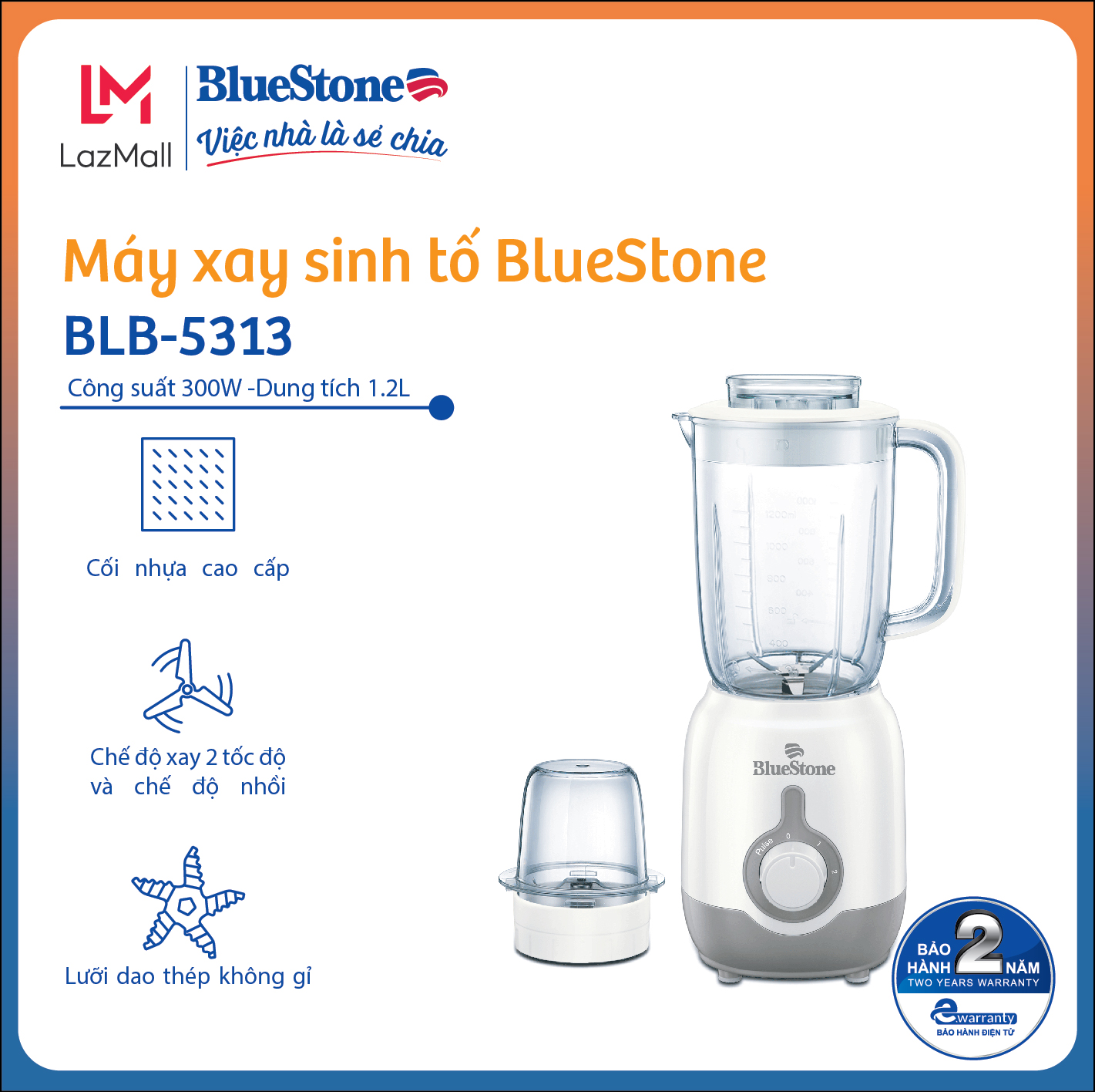Máy xay sinh tố Bluestone BLB-5313 1.2L