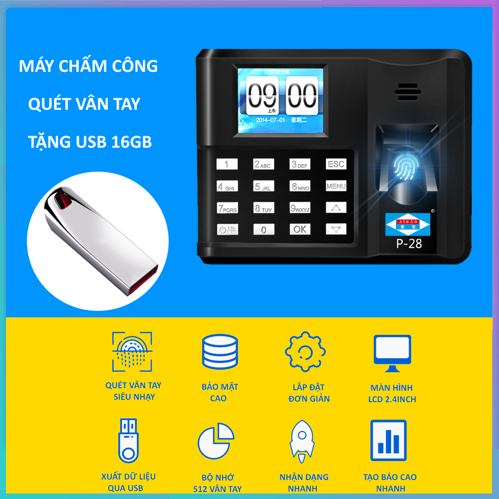 Máy Chấm Công Quét Vân Tay Cực Nhạy Wise Eye X668