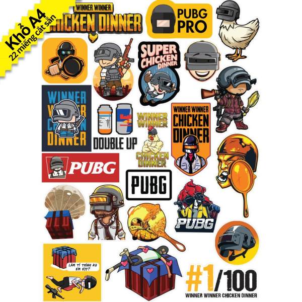 Bảng giá Bộ Sticker Game PUBG Player Unknown Battleground - Chống Thấm Nước Phong Vũ